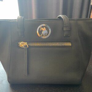 U.S. Polo Assn. Black Textured Tote Bag